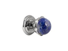 Door knob handles set on roses with lapislazuli stone - 0P8545 - Marcottestyle Shop Deurbeslag Bright Chrome