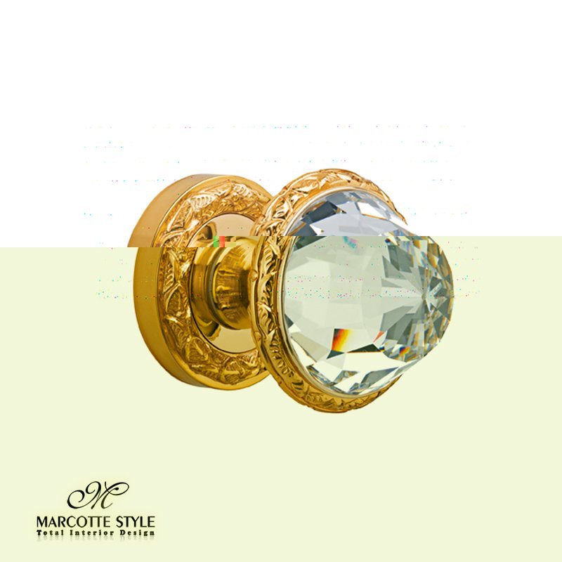 Tür knob handles set on roses mit Swarovski crystal - 0P6548 - Marcottestyle Shop Deurbeslag Gold 24K