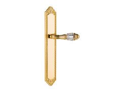 Porte lever handles set on plates avec Swarovski crystal - 0A2941 - Marcottestyle Shop Deurbeslag Or 24K Without keyhole