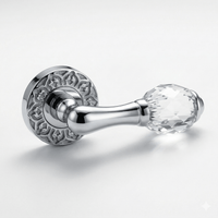 Door lever handles set on roses with Swarovski crystal - 0R4440 - Marcottestyle Shop Deurbeslag Bright Chrome