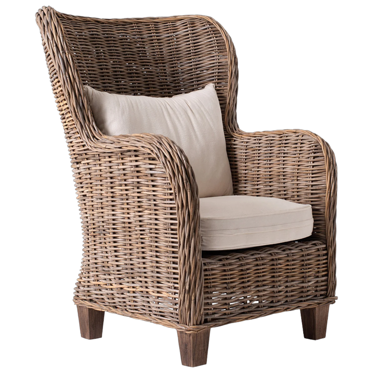 King Kubu Rattan Arm Chair With Cushion | Marcottestyle
