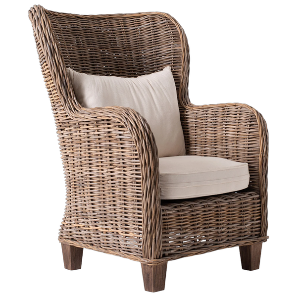 King Kubu Rattan Arm Chair With Cushion | Marcottestyle