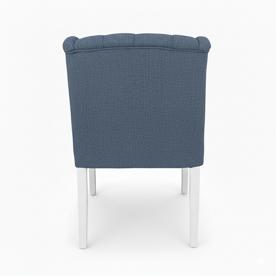 Chaise de salle à manger Canon - Bleu clair - Blanc pieds