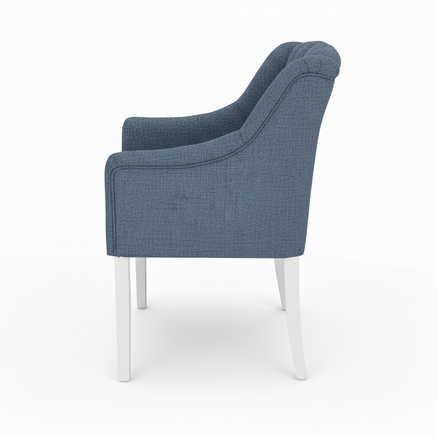 Chaise de salle à manger Canon - Bleu clair - Blanc pieds
