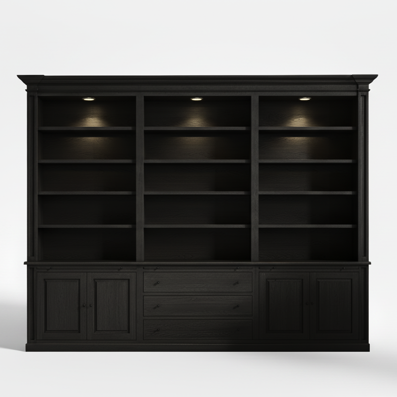 Beaumont - Natureiche Bibliotheksschrank