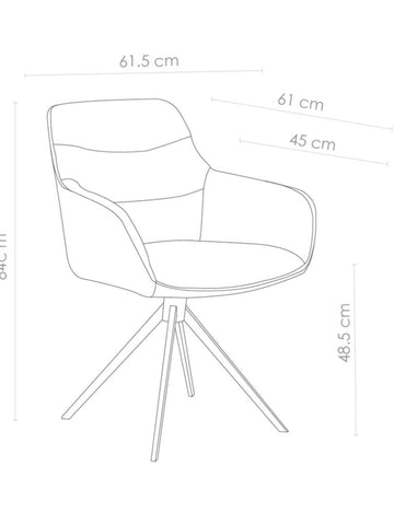 Eetkamerstoel Como leder zwart - MCS