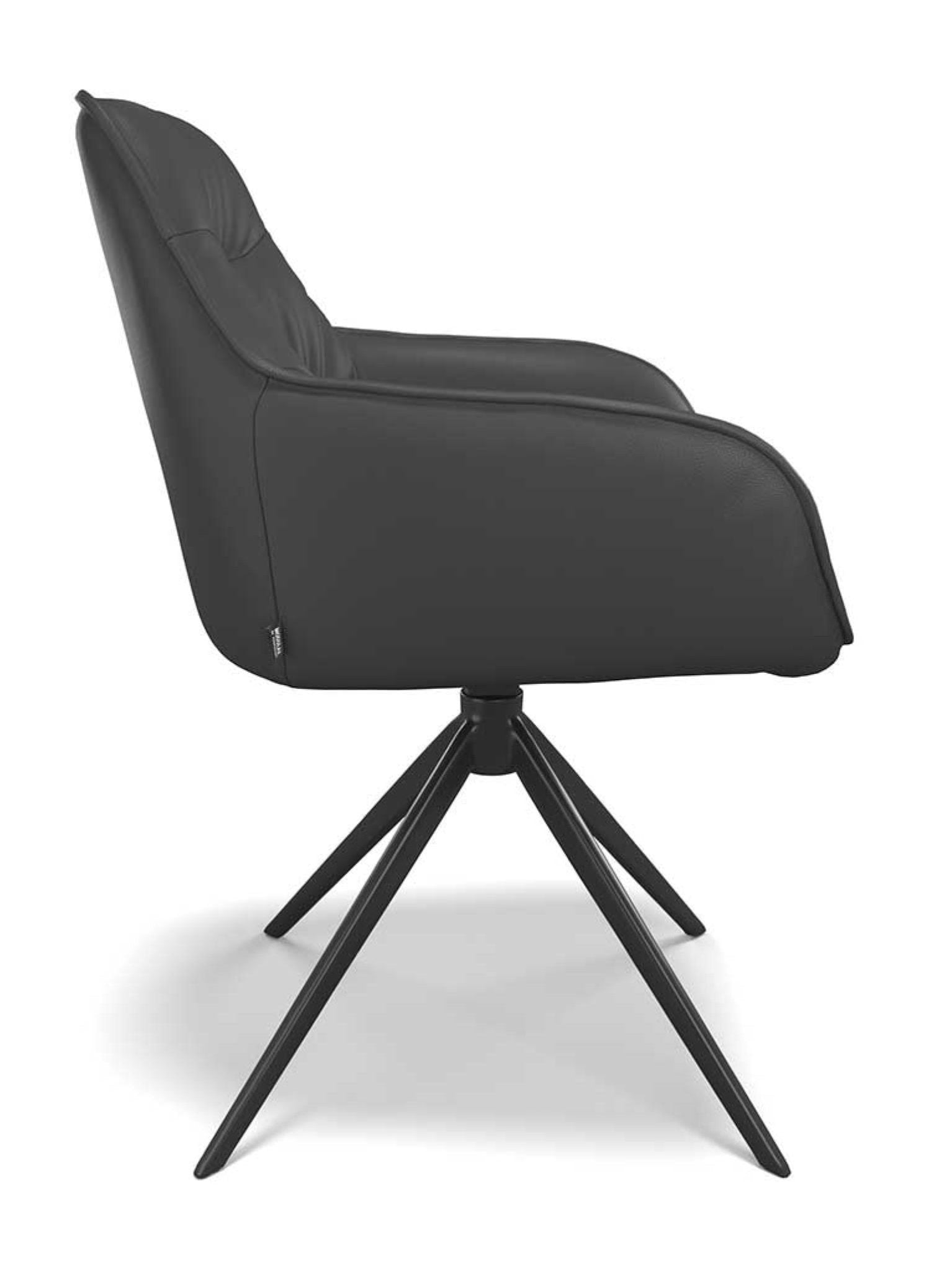 Eetkamerstoel Como leder zwart - MCS