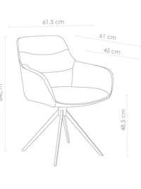 Chaise de salle à manger leder Como Cognac - MCS