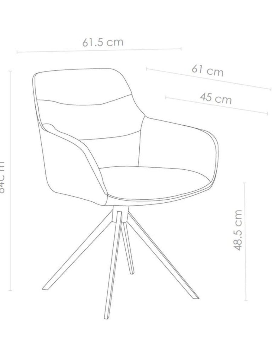 Chaise de salle à manger leder Como Cognac - MCS