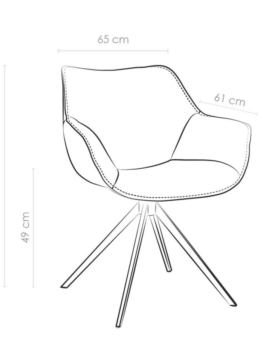 Chaise de salle à manger Leder padua Ebano / Champagne poot - MCS
