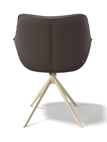 Eetkamerstoel Leder padua Ebano / Champagne poot - MCS