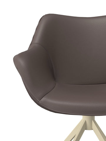 Eetkamerstoel Leder padua Ebano / Champagne poot - MCS