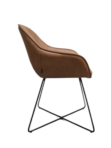 Eetkamerstoel Milan Cognac Leder - MCS