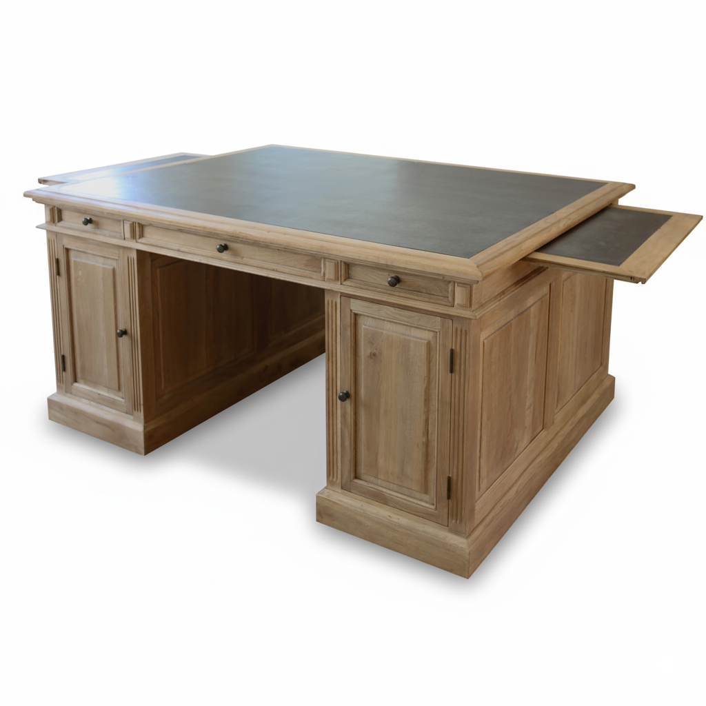 Landscape Partner Desk - Solid Oak | Marcottestyle