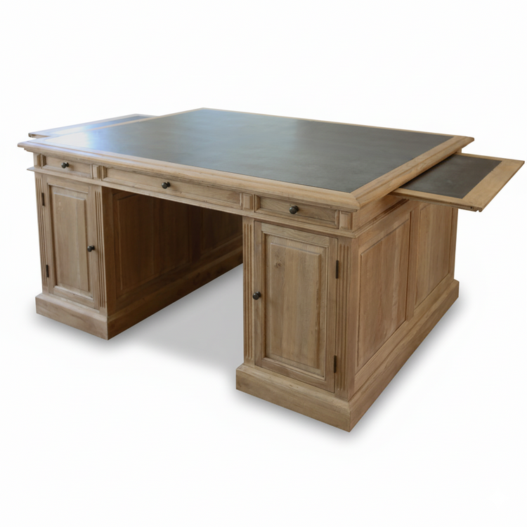 Landscape Partner Desk - Solid Oak | Marcottestyle