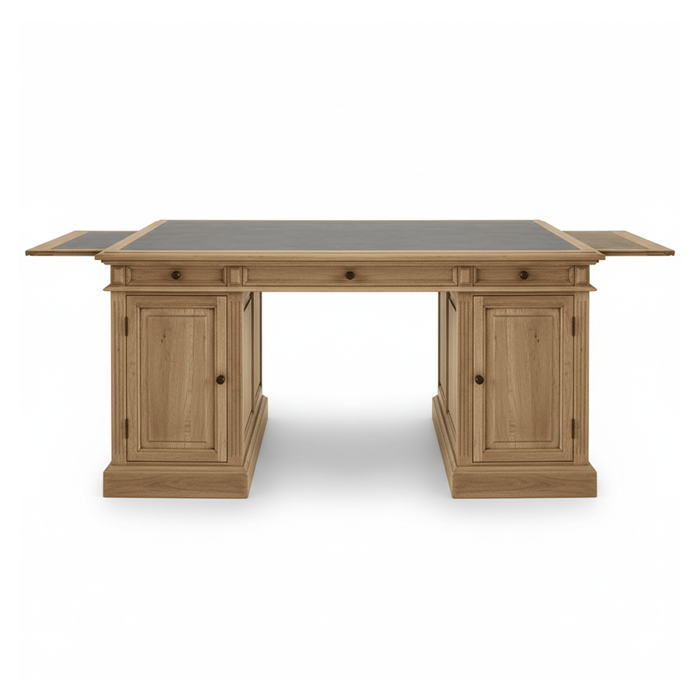 Landscape Partner Desk - Solid Oak | Marcottestyle
