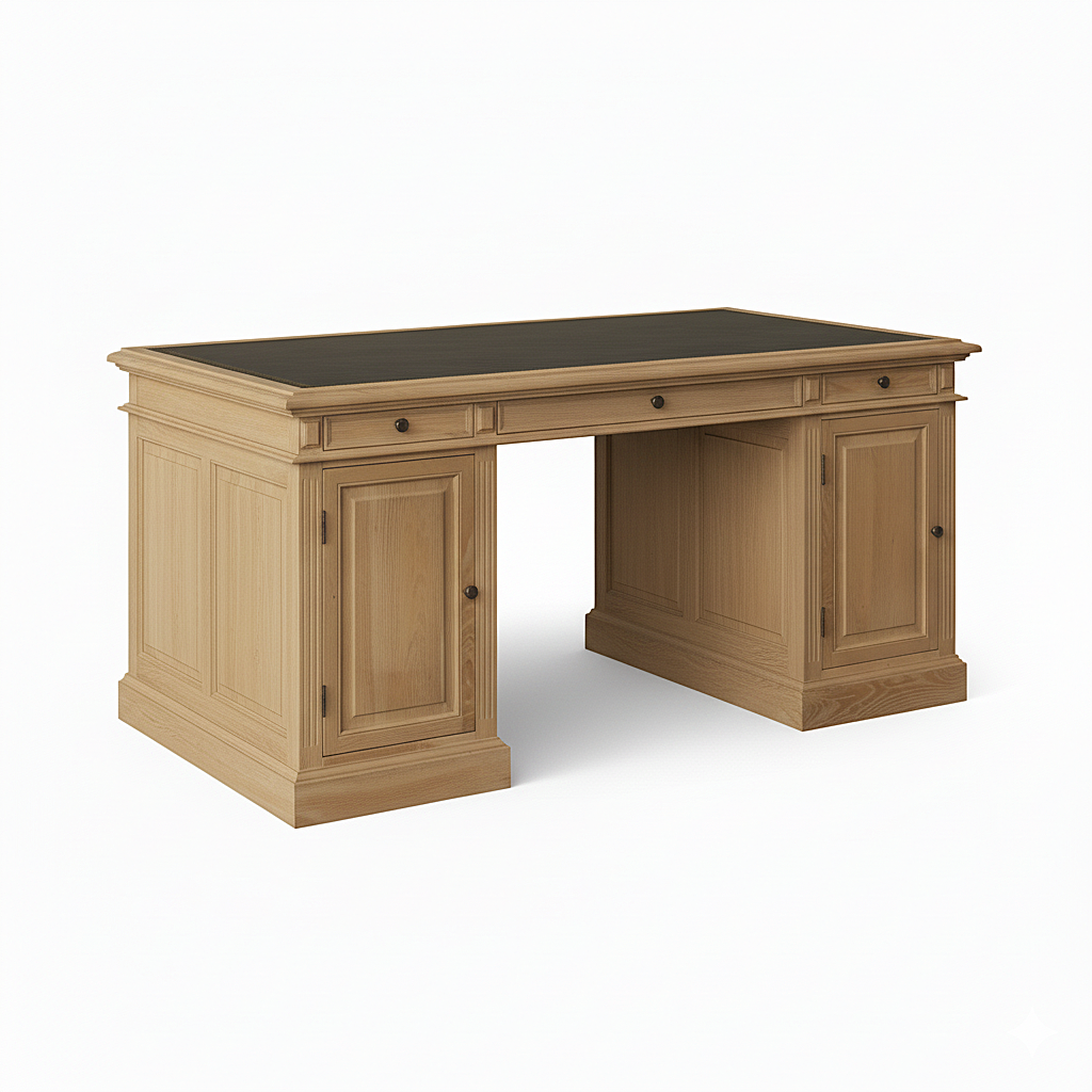 Landscape Partner Desk - Solid Oak