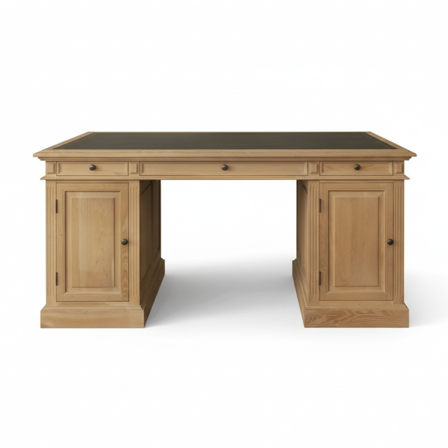 Landscape Partner Desk - Solid Oak