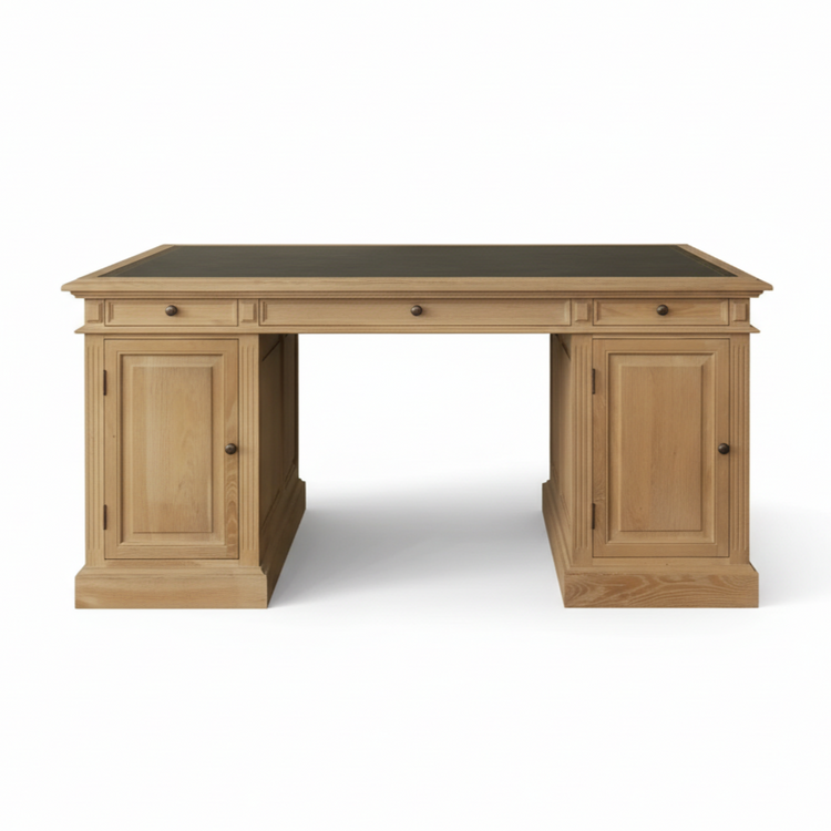Landscape Partner Desk - Solid Oak | Marcottestyle