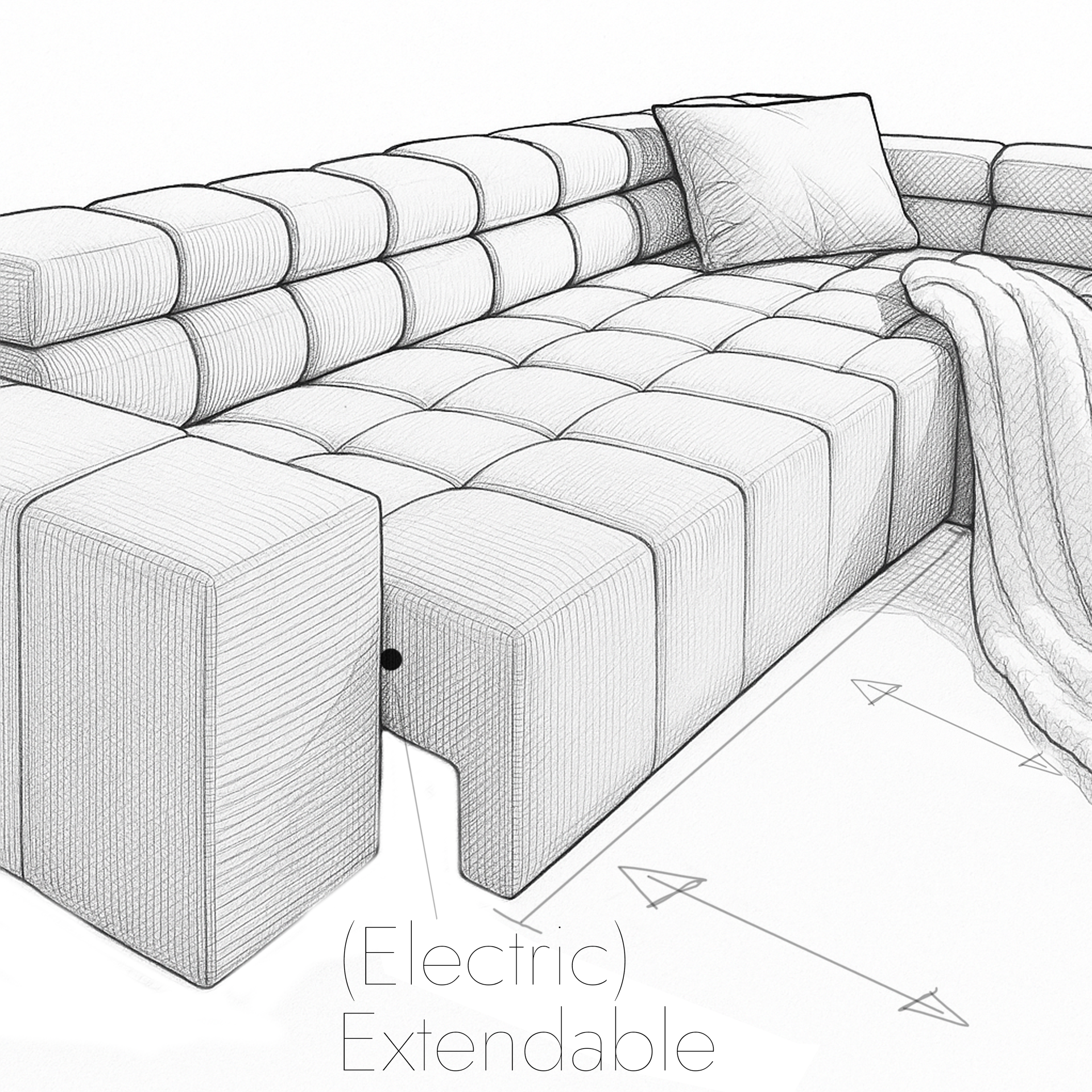 Sofa Portland Line - Beige - Lounge 319x215cm