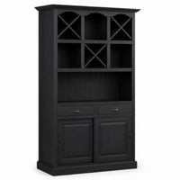 Epernay bar cabinet in black, three-quarter angle view