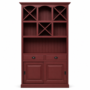 Barschrank - Epernay - Massivkiefer - 120 x 41 x 210 cm - Bordeaux