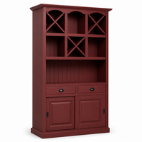 Epernay bar cabinet in bordeaux, three-quarter angle view