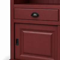 Close-up of the bordeaux finish and detailing of the Epernay bar cabinet