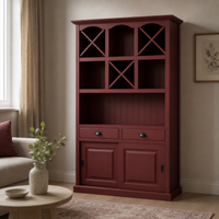 Epernay bar cabinet in bordeaux styled in a living room