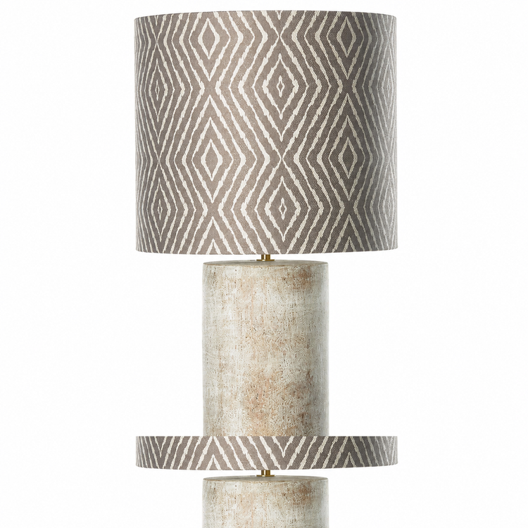 Table Lamp Esa 3184Z in cream finish, front view on white background with soft studio lighting highlighting the cylindrical shade and elegant base design by Marcottestyle