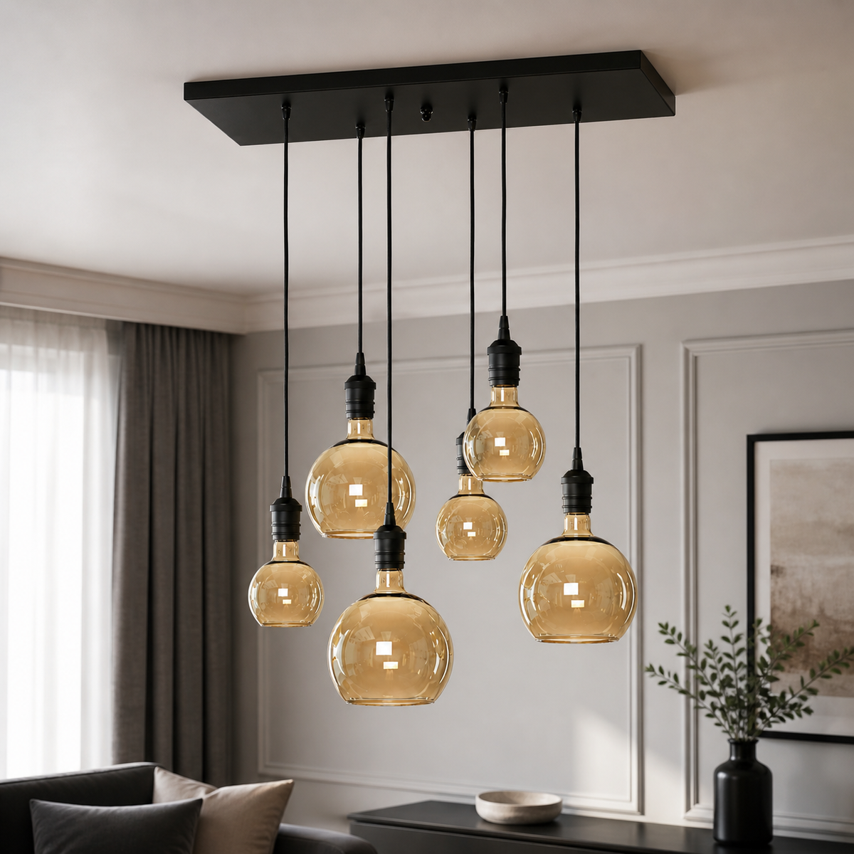 Ceiling Lamp Esme 6662Y Black - In room | Marcottestyle