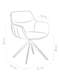 Ferrara B535 Ebano Cuir Chaise de salle à manger - MCS