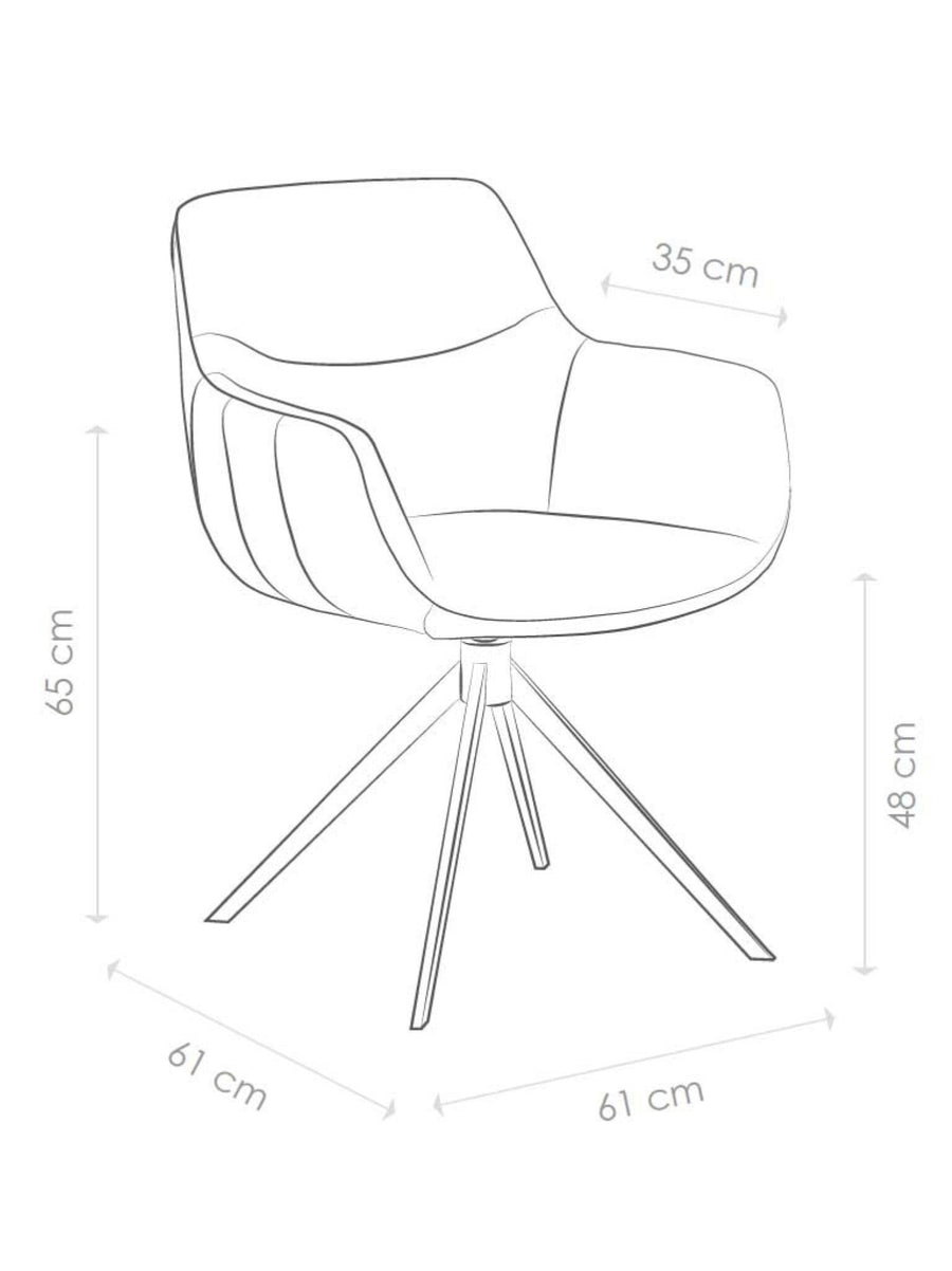 Ferrara B535 Ebano Cuir Chaise de salle à manger - MCS