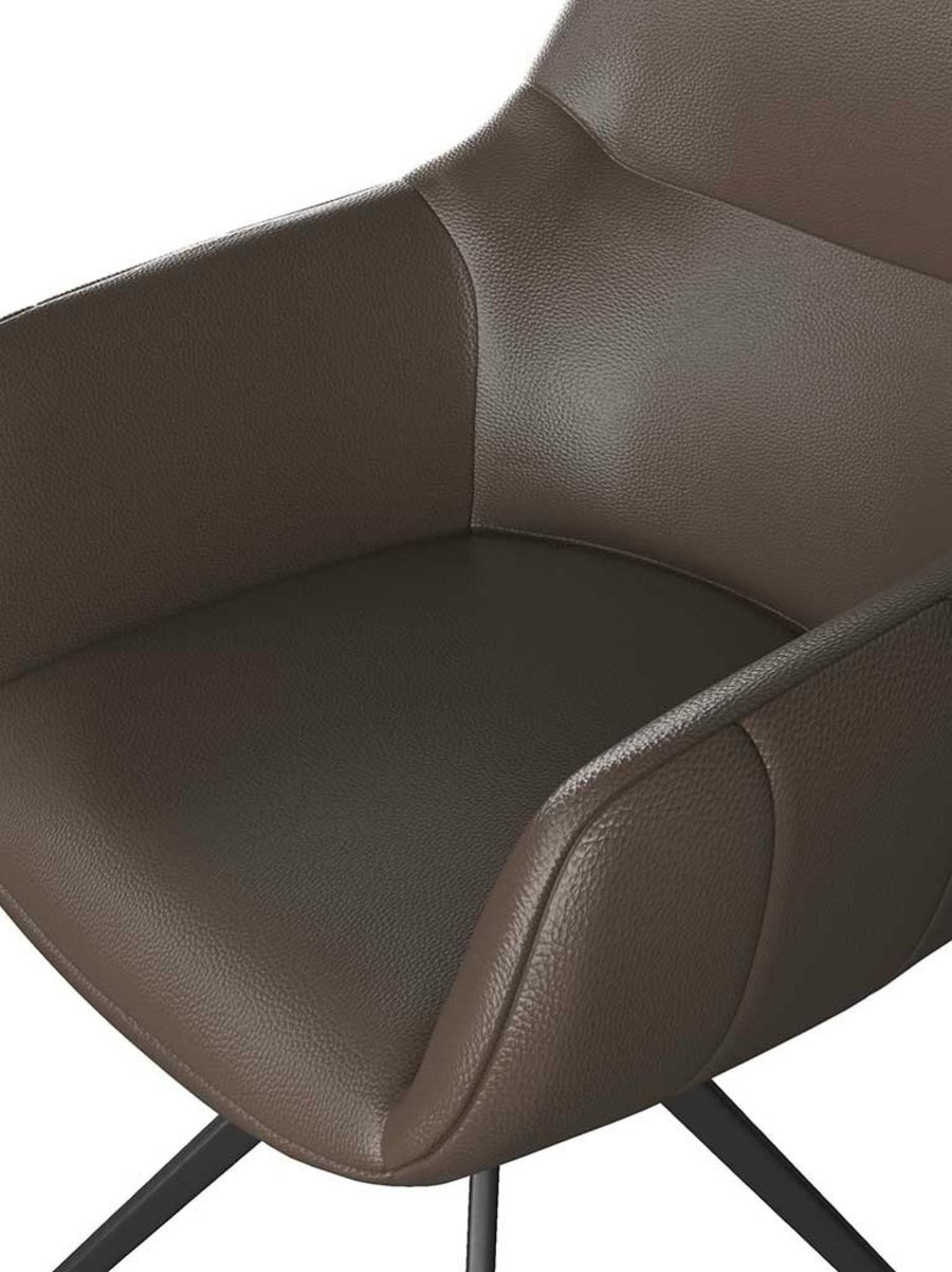 Ferrara B535 Ebano Cuir Chaise de salle à manger - MCS