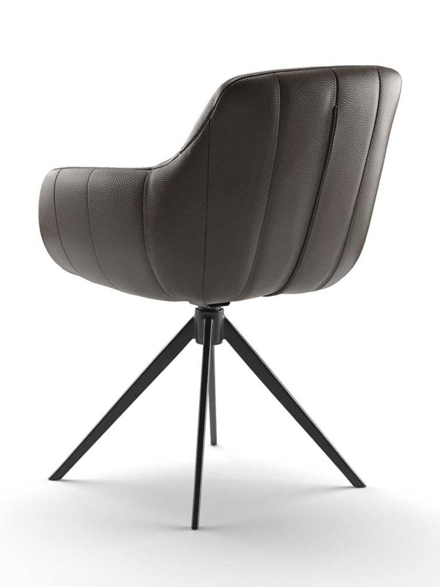 Ferrara B535 Ebano Cuir Chaise de salle à manger - MCS