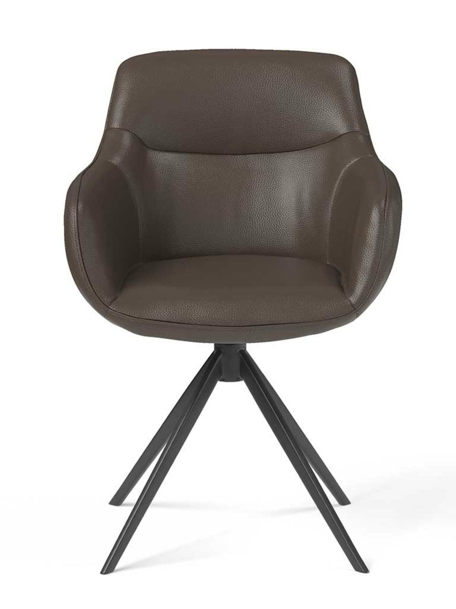 Ferrara B535 Ebano Cuir Chaise de salle à manger - MCS