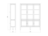 Vitrine Fiera - Schwarz Brushed Eiche - 161 × 45 × 207 cm