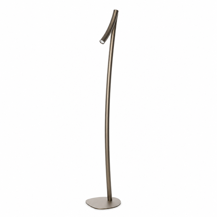 Floor Lamp Fiona 7763H Bronze front view, elegant bronze floor lamp with fabric shade on pure white background, professional studio lighting by Marcottestyle