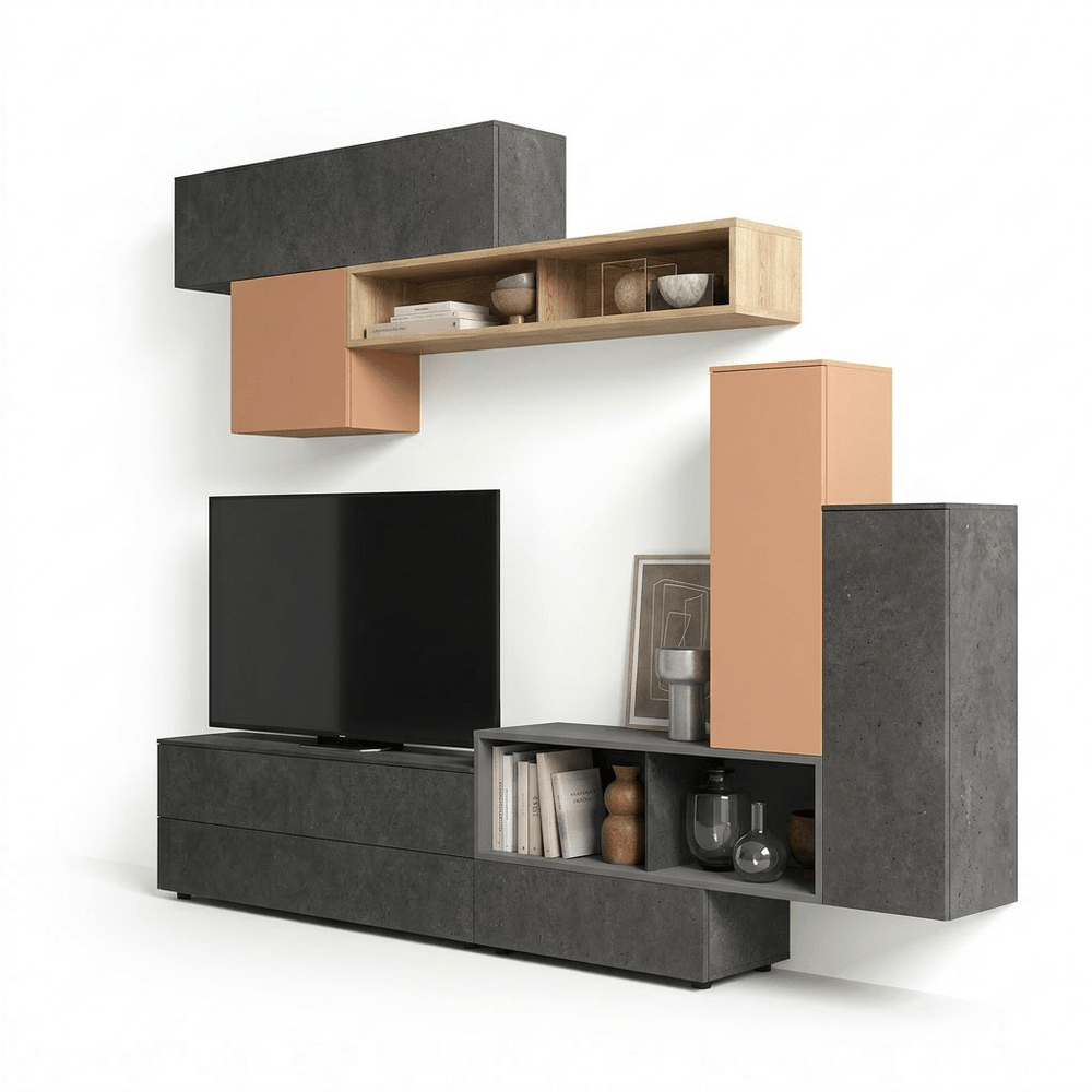 Grangilio Luxury Italian TV Wall Unit | Modern Modular Entertainment System with Designer Storage - View 2