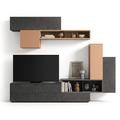 Grangilio Luxury Italien TV Étagère murale | Modern Modular Entertainment System avec Designer Storage