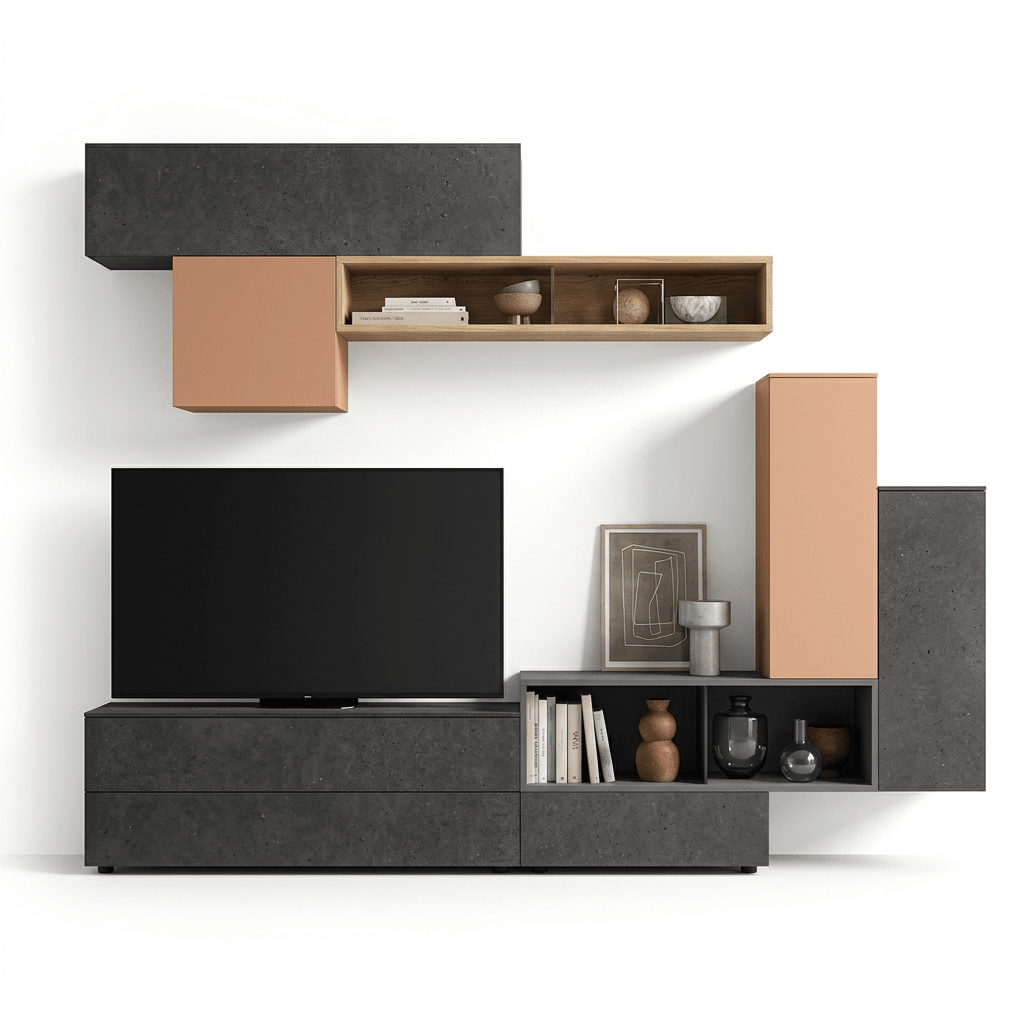 Grangilio Luxury Italian TV Wall Unit | Modern Modular Entertainment System with Designer Storage - Marcottestyle Shop | Marcottestyle