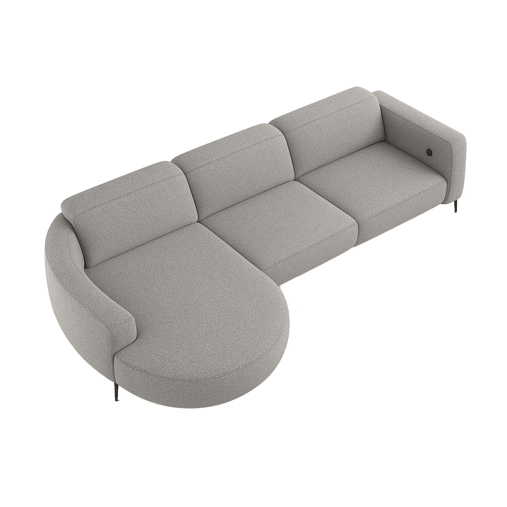 Canapé Maximus - Gris - Lounge Right 322x176cm