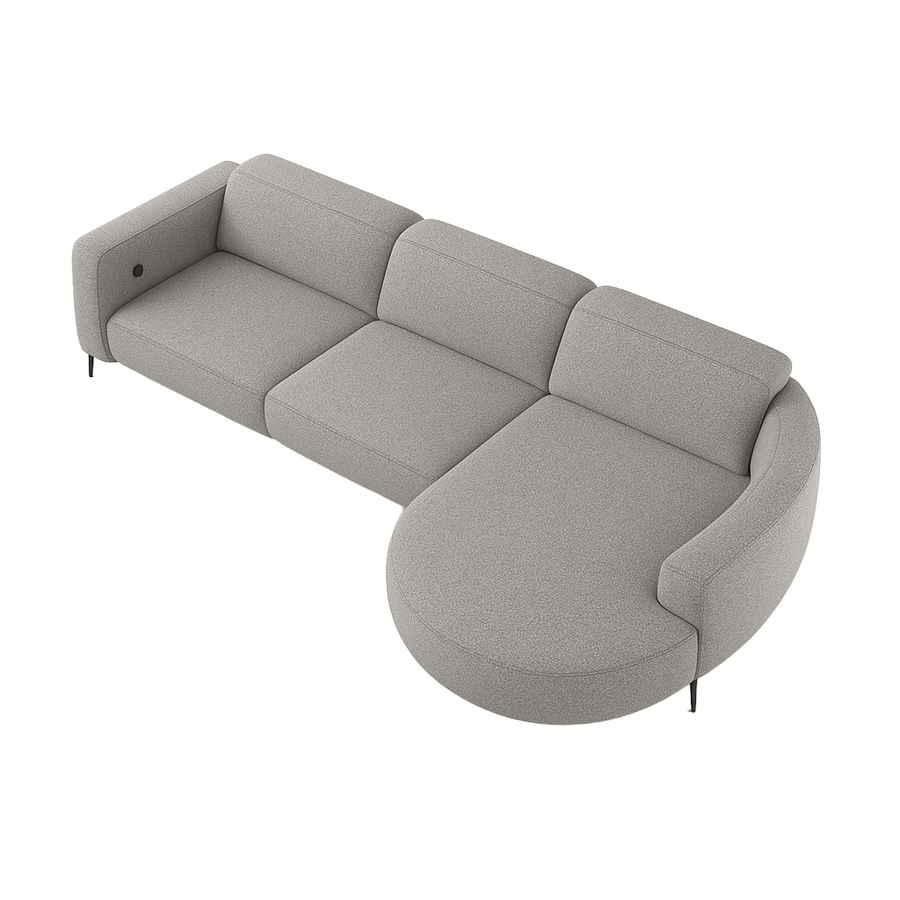 Canapé Maximus - Gris - Lounge Right 322x176cm