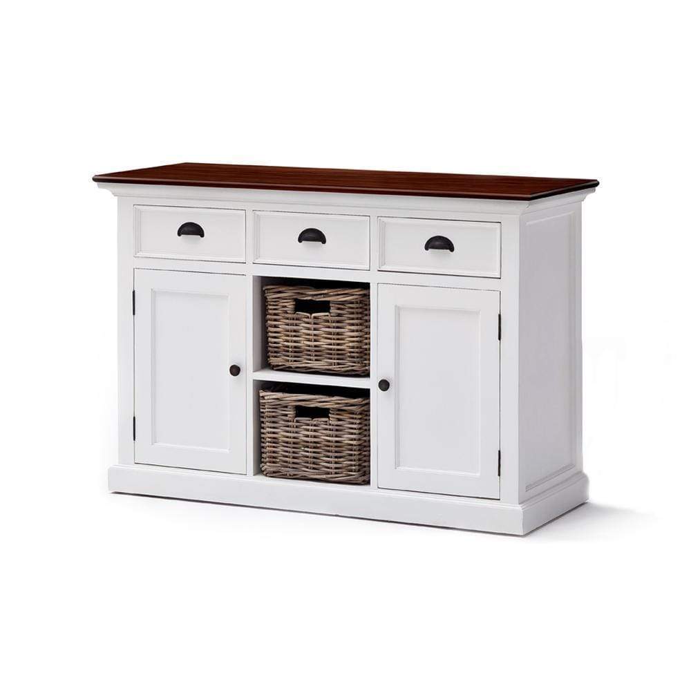 Halifax Accent Buffet - Blanc with Brun Top | Marcottestyle