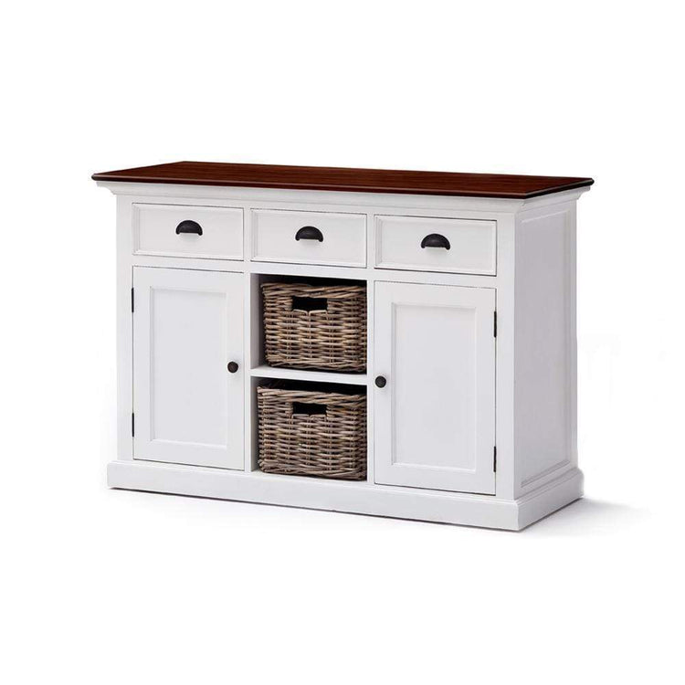 Halifax Accent Buffet - Blanc with Brun Top | Marcottestyle