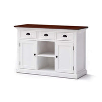 Buffet Accent de Halifax - Blanc avec haut brun | Marcottestyle