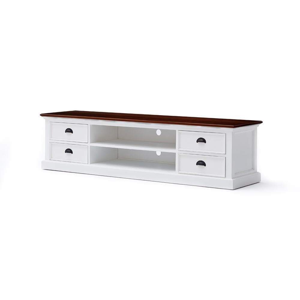 Halifax Accent Lowline ETU 180cm - Blanc With Brun Top | Marcottestyle