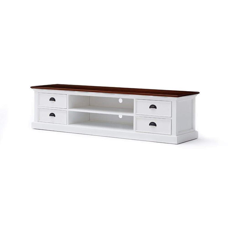 Halifax Accent Lowline ETU 180cm - Blanc With Brun Top | Marcottestyle