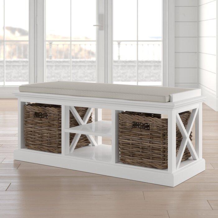 Halifax Bench Seat With Cushion - Blanc | Marcottestyle