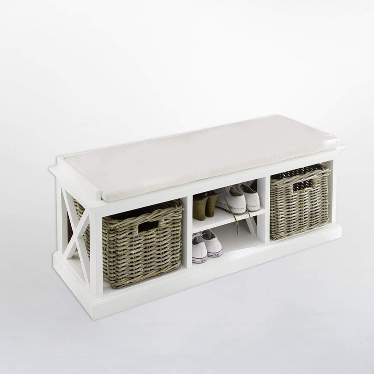 Halifax Bench Seat With Cushion - Blanc | Marcottestyle